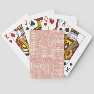 Jeu De Cartes Typographie Pinkish Noms Dusty Rose