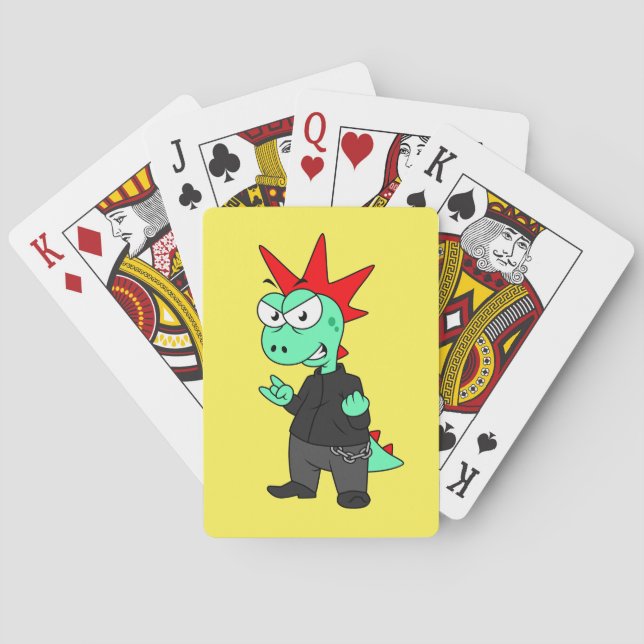 Jeu De Cartes Tyrannosaurus Rex Habillé Comme Un Punk. (dos)