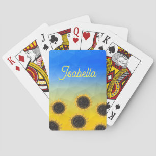 Jeu De Cartes Ukraine géométrie maillage motif Fleurs Votre nom
