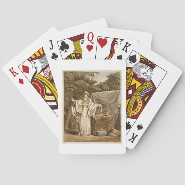Jeu De Cartes Un Arc Druide dans son Habit Judiciaire, gravé par (dos)
