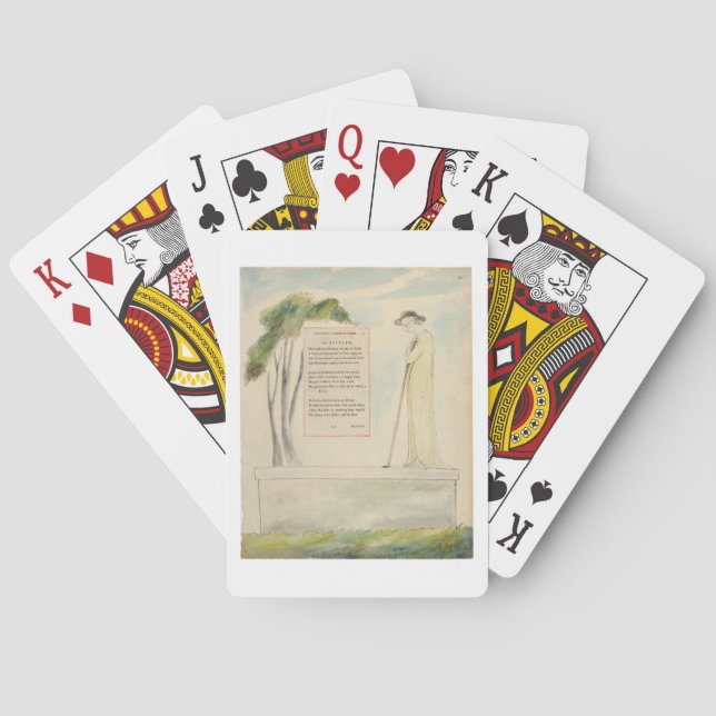 Jeu De Cartes Un berger lisant l'épitaphe, de l'élégie écrite (dos)