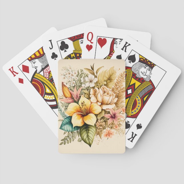 Jeu De Cartes Un Bouquet De Fleurs Jaunes Pour Vos Valentines (dos)