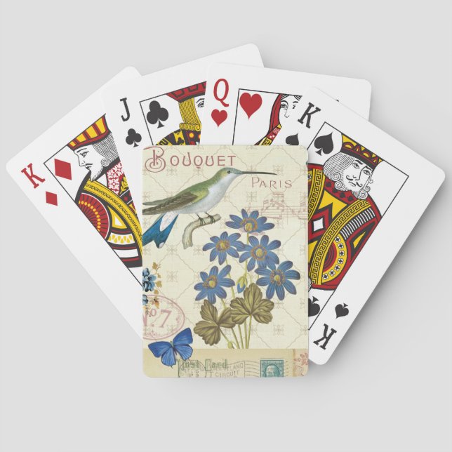 Jeu De Cartes Un bouquet des fleurs, des oiseaux et des (dos)