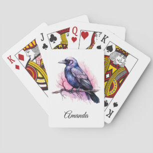 Jeu De Cartes Un Corbeau noir sur une branche