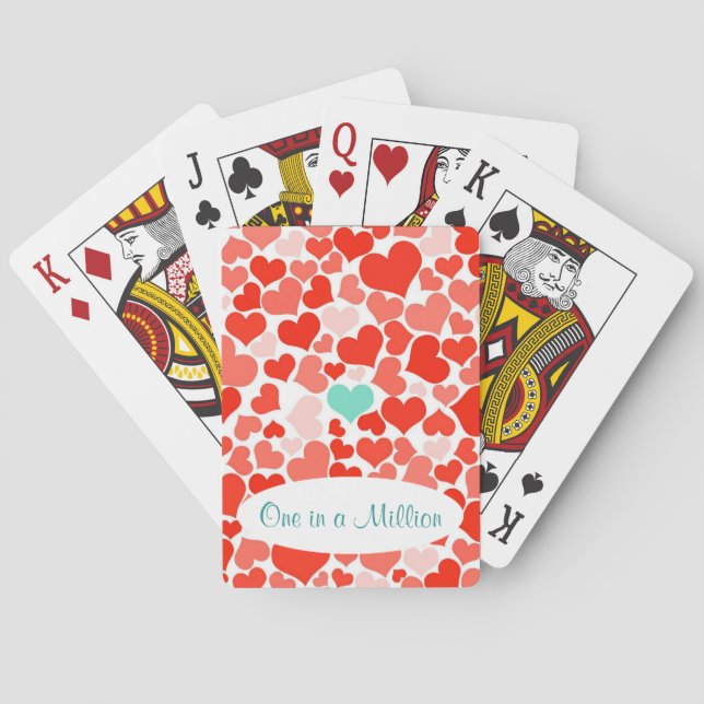 Jeu De Cartes Un dans un million de coeurs Saint-Valentin (dos)