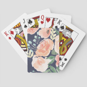 Jeu De Cartes Un délice florissant Pêche et Roses bleus et pav