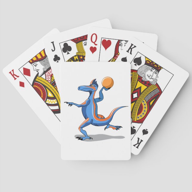 Jeu De Cartes Un Dessin Iguanodon Jouant Au Basket-Ball. (dos)