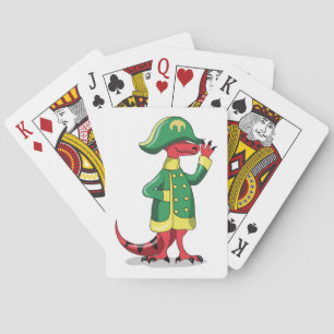 Jeu De Cartes Un Dessin Tyrannosaur Rex Habillé Comme Napoléon.