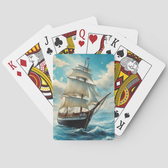 Jeu De Cartes Un grand navire et un temps clair (dos)