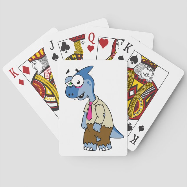 Jeu De Cartes Un Parasaurolophus Caricaturé En Zombie. (dos)