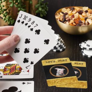 Jeu De Cartes Un pitbull blanc avec des baisers rouges partout s