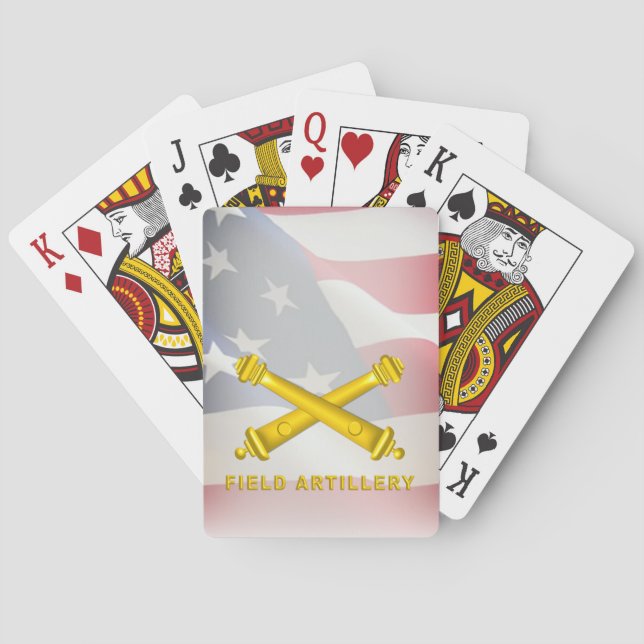 Jeu De Cartes Un soldat de l'artillerie de campagne avec drapeau (dos)