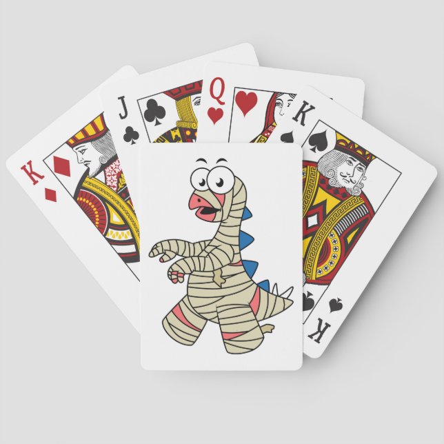 Jeu De Cartes Un Stegosaurus Caricature Habillé Comme Une Maman. (dos)