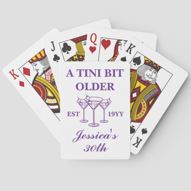 Jeu De Cartes Un Tini Un Peu Vieux Purple Personnalisé Anniversa (dos)
