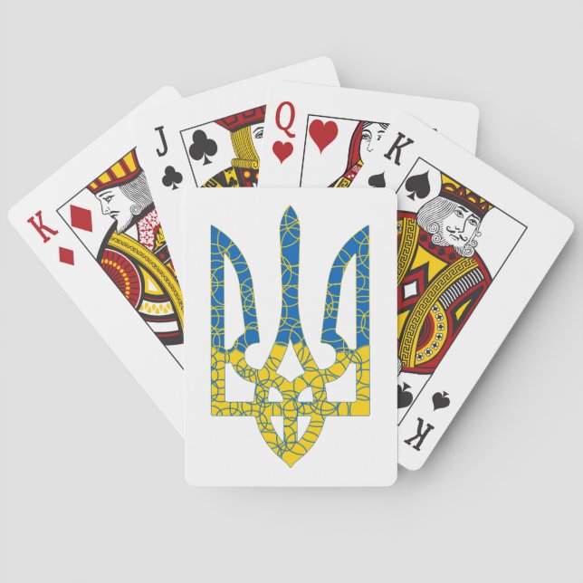Jeu De Cartes Un trident ukrainien texturé drapeau d'Ukraine cou (dos)