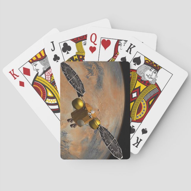 Jeu De Cartes Un vaisseau Spacecraft Orbitant Mars. (dos)