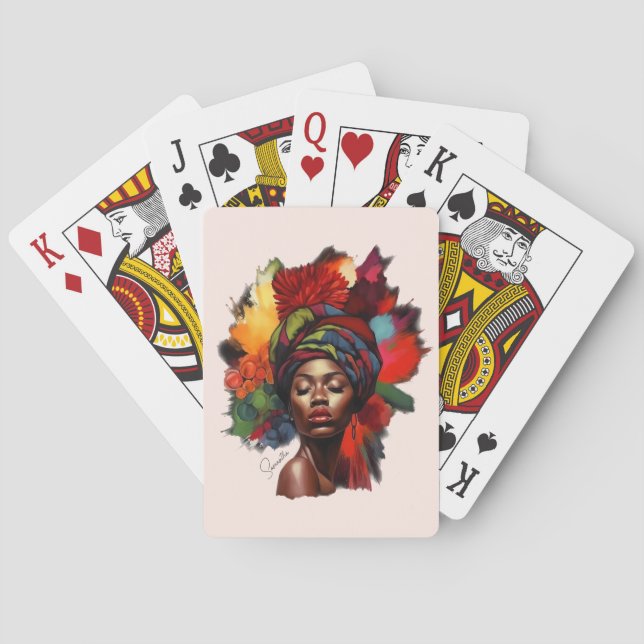 Jeu De Cartes Une femme afro-américaine capable (dos)