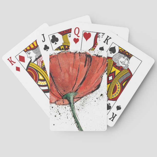 Jeu De Cartes Une fleur fermée sur un Arrière - plan blanc (dos)