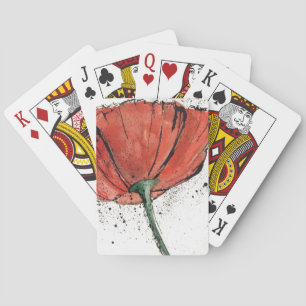 Jeu De Cartes Une fleur fermée sur un arrière - plan blanc