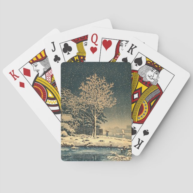 Jeu De Cartes Une journée d'hiver sur la rivière Sumida au Japon (dos)