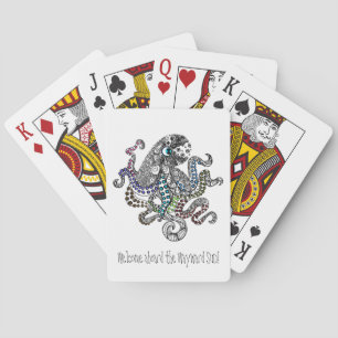 Jeu De Cartes Une pieuvre fine jouant aux cartes pour votre bate