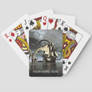 Jeu De Cartes Une pieuvre géante abattant un bateau de pirates