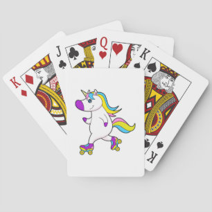 Jeu De Cartes Unicorne au patinage en ligne avec patins à roulea