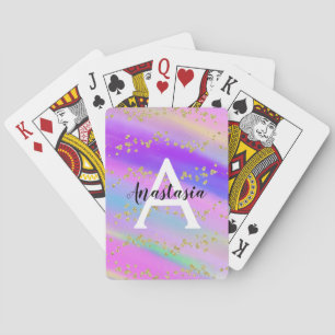 Jeu De Cartes Unicorne colorée Rainbow Gold Parties scintillant 