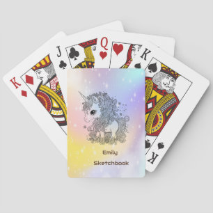 Jeu De Cartes Unicorne personnalisée pour les enfants dessin de 