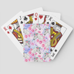 Jeu De Cartes Unicornes et Motif Rose