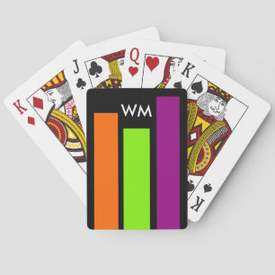 Jeu De Cartes Uniquement rayures de couleur orange vert prune +