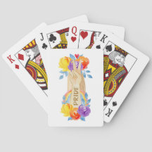 Unités des mains avec Fierté Floral Cartes de jeu