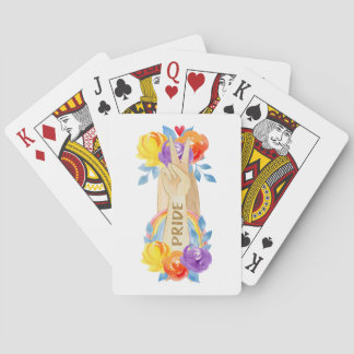 Jeu De Cartes Unités des mains avec Fierté Floral Cartes de jeu