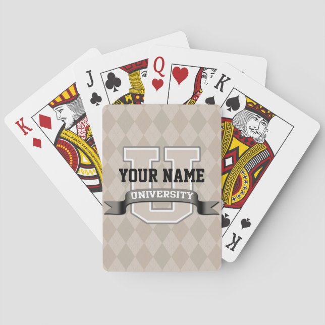 Jeu De Cartes Université nommée personnalisée (dos)