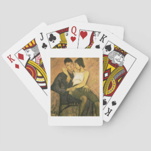 Jeu De Cartes Urbanite Couple, 1920 (huile sur toile)