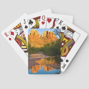 Jeu De Cartes USA, Arizona. Le Rocher De La Cathédrale Au Couche