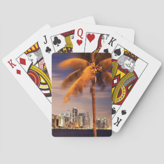 Jeu De Cartes USA, Floride, Miami skyline à la tombée de la nuit