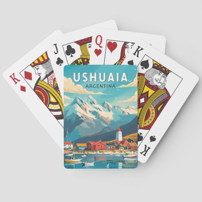 Jeu De Cartes Ushuaia Argentina Travel Art Vintage (dos)