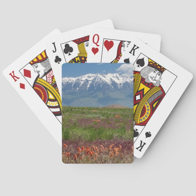Jeu De Cartes Utah, USA. Le Mont Timpanogos s'élève au-dessus (dos)