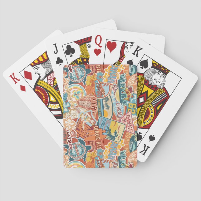 Jeu De Cartes Vacances balnéaires Waikiki Bay Hawaii (dos)