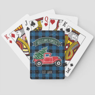 Jeu De Cartes Vacances bleues de plaid de Buffalo de camion