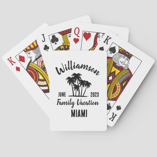 Jeu De Cartes Vacances familiales personnalisées (dos)