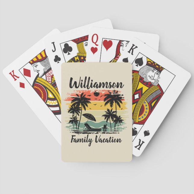 Jeu De Cartes Vacances familiales personnalisées (dos)