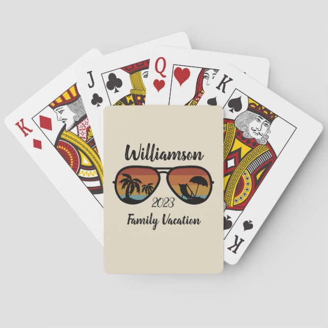 Jeu De Cartes Vacances familiales personnalisées (dos)