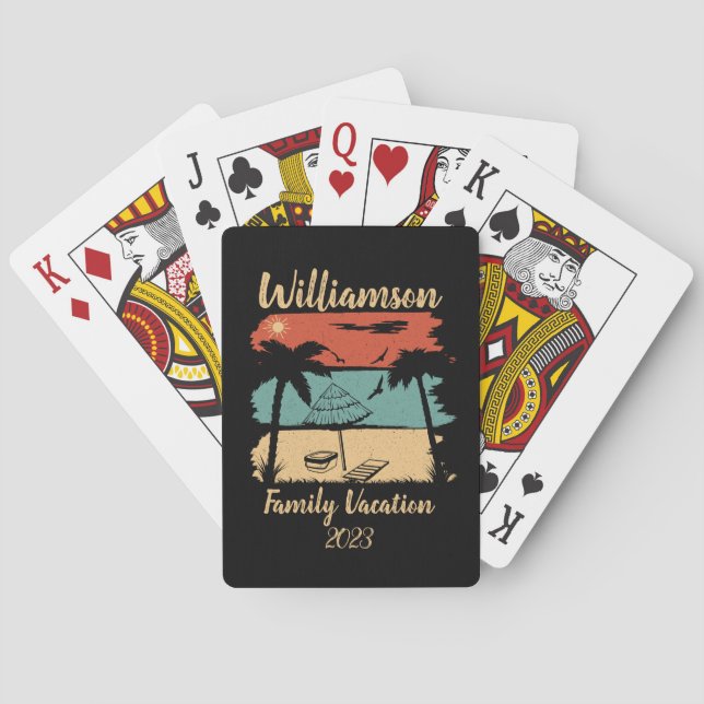 Jeu De Cartes Vacances familiales personnalisées (dos)