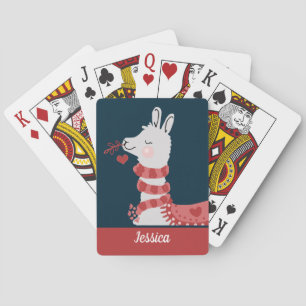 Jeu De Cartes Valentine Llama Nom personnalisé