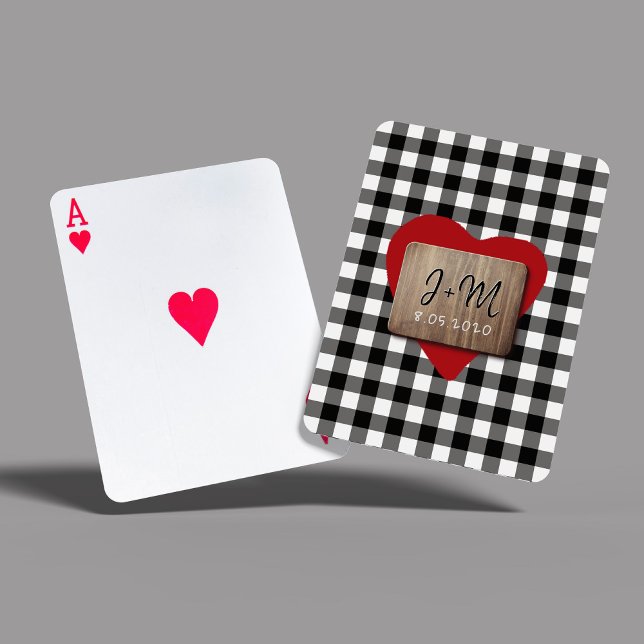 Jeu De Cartes Valentines personnalisées Jour deux initiales coeu (Créateur téléchargé)