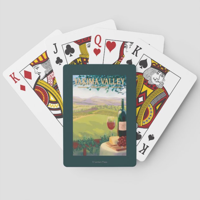 Jeu De Cartes Vallée de Yakima, pays de WashingtonWine (dos)