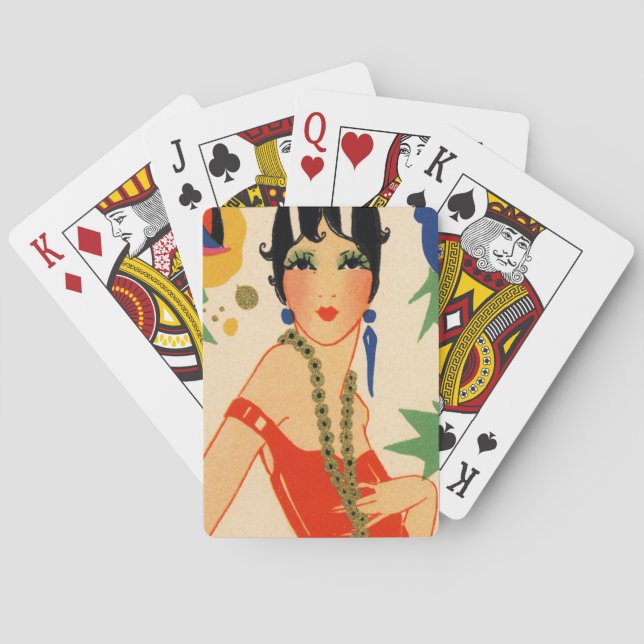 Jeu De Cartes Vamp d'art déco, aileron des années 1920 (dos)