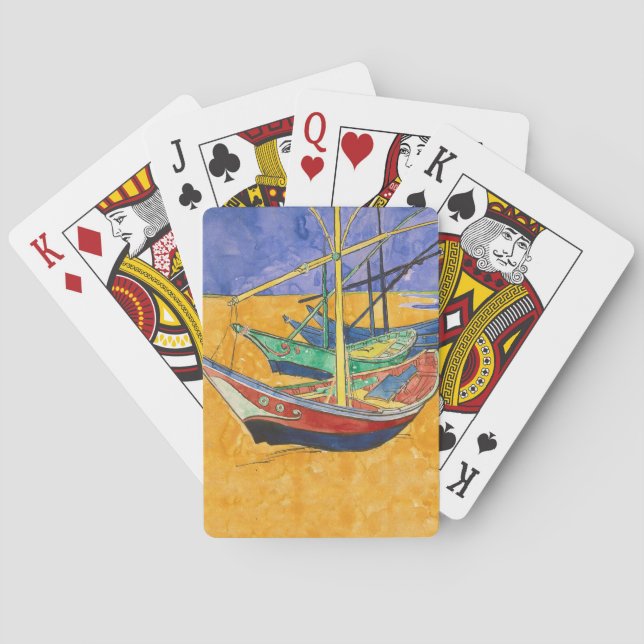 Jeu De Cartes Van Gogh Bateaux Plage impressionniste (dos)